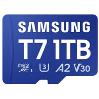 Samsung T7 microSDXC 1 TB, Carte mémoire Bleu
