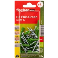 fischer SX Plus Green 5x25 S K 20, 567859, Cheville Vert