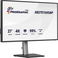 iiyama ProGraphic HB2701UHSNP-B1 27" 4K Ultra HD Moniteur Noir (Mat), 1x DisplayPort, 1x HDMI, 2x USB-C, 3x USB-A, 1x RJ-45, 68,6 cm (27"), 3840 x 2160 pixels, 4K Ultra HD, LCD, 4 ms, Noir