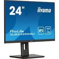 iiyama ProLite XUB2495WSU-B7 écran plat de PC 61,2 cm (24.1") 1920 x 1200 pixels 4K Ultra HD LED Noir Moniteur Noir (Mat), 61,2 cm (24.1"), 1920 x 1200 pixels, 4K Ultra HD, LED, 4 ms, Noir