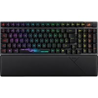 ASUS ROG Strix Scope II 96 RX Wireless clavier Gaming USB + RF Wireless + Bluetooth Noir Noir, Layout DE, ROG RX Red, 96%, Avec fil &sans fil, USB + RF Wireless + Bluetooth, Interrupteur à clé optique, LED RGB, Noir