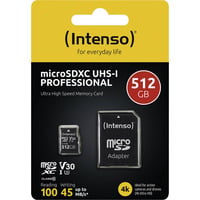 Intenso UHS-I Professional 512 GB microSDXC, Carte mémoire Noir