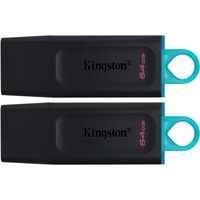 Kingston DataTraveler ® Exodia (Noir et Turquoise) - 2 unités - Clé USB 3.2 Noir/Turquoise, 64 Go, USB Type-A, 3.2 Gen 1 (3.1 Gen 1), Casquette, 22 g, Noir, Turquoise