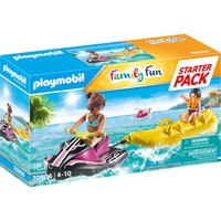 PLAYMOBIL Family Fun - Starter Pack Scooter des mers et banane flottante, Jouets de construction 70906