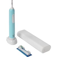Procter & Gamble Oral-B Pro 1 Cross Action Caribbean Blue avec étui de voyage, Brosse a dents electrique Bleu