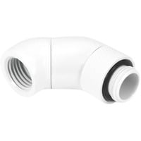 Alphacool Adaptateur coudé Eiszapfen double 45° pivotant G1/4 mâle vers G1/4 femelle, Connecteur Blanc
