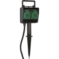 Brennenstuhl 1154430 prise de courant Noir multiprise Noir, 2x prises, Noir, IP44, 230 V, 16 A