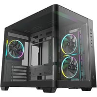 DeepCool CG330U 3F boîtier mini tower Noir | 2x USB-A | 1x USB-C | RGB | Verre trempé