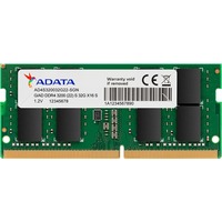 ADATA Premier module de mémoire 32 Go 1 x 32 Go DDR4, Mémoire vive Vert, 32 Go, 1 x 32 Go, DDR4, 3200 MHz, 260-pin SO-DIMM