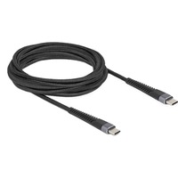DeLOCK Câble USB 2.0, connecteur USB-C > connecteur USB-C avec protection anti-courbure prolongée Noir