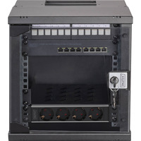 Digitus Set réseau SOHO Pro 10" 315x300 mm (LxP), Armoire informatique Noir