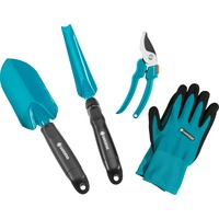 GARDENA Kit de démarrage Outils à main, Ensemble de jardin Turquoise/Noir