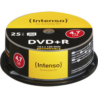 Intenso DVD+R 4,7 Go, Support vierge DVD 16x, 25 pièces