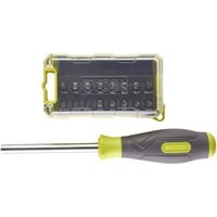 Ryobi Tournevis RSD17PCS, avec jeu de 17 embouts, Set d'embouts de vissage Vert/gris
