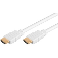 goobay Cable HDMI 2.0 High Speed avec Ethernet, Câble Blanc, 5 metres