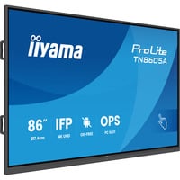 iiyama ProLite TN8605A-B1AG 85.6" 4K Ultra HD Moniteur tactile Noir, 1x DisplayPort, 2x HDMI, 1x VGA, 1x USB-C, 3x USB-A, 2x RJ-45