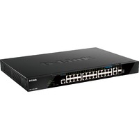 D-Link DGS-1520-28MP, Switch Géré, L3, Gigabit Ethernet (10/100/1000), Connexion Ethernet, supportant l'alimentation via ce port (PoE), Grille de montage, 1U