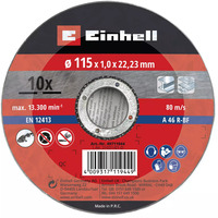 EINHELL Disque de coupe fin, Ø 115 x 1,0mm, 10 pièces 