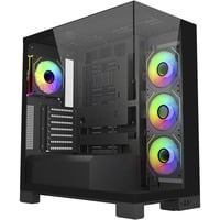 FSP M540-BA Midi Tower Noir, boîtier pc Noir | 2x USB-A | 1x USB-C | RGB | Window