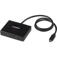Lindy 43329 hub & concentrateur USB 3.2 Gen 1 (3.1 Gen 1) Type-C 5000 Mbit/s Noir, Switch Noir, USB 3.2 Gen 1 (3.1 Gen 1) Type-C, USB 3.2 Gen 1 (3.1 Gen 1) Type-C, 5000 Mbit/s, Noir, 0,6 m, 85 mm