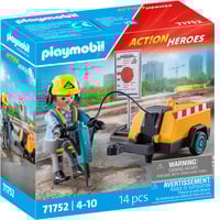 PLAYMOBIL Action Heroes Ouvrier du bâtiment avec burin, Jouets de construction 