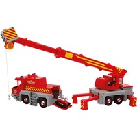 Simba Sam le pompier grue de sauvetage 2-en-1, Jeu véhicule Rouge/Jaune