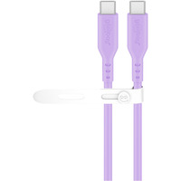 goobay Câble en silicone USB 2.0 violet, connecteur USB-C > connecteur USB-C Violâtre