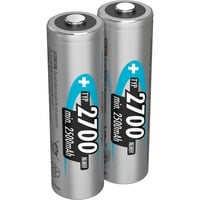 Ansmann Blister 2 X Accu, AA, 2700mAh AA / HR6 Hybrides nickel-métal (NiMH), Batterie Argent, AA, 2700mAh, AA / HR6, Hybrides nickel-métal (NiMH), 1,2 V, 2700 mAh, Bleu