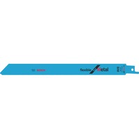 Bosch Lames de scie sabre S 1122 AF Flexible for Metal, Lame de scie Lame de scie à guichet, Tuyau, Profil, Plaque métallique (fine), Bimétal, 0,9 mm, 22,5 cm, 5 pièce(s)