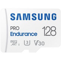 SAMSUNG PRO Endurance 128 GB microSDXC (2022), Carte mémoire Blanc, UHS-I U3, Classe 10, V30, adaptateur SD inclus
