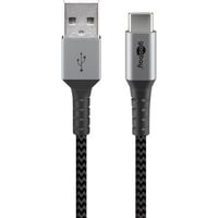 goobay Câble USB 2.0, connecteur USB-A > connecteur USB-C Gris/Argent