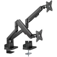 goobay Support double pour moniteur avec ressort à gaz, Support de moniteur Noir