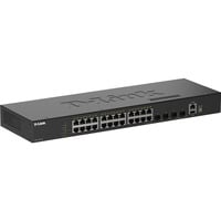D-Link DGS-1530-28/E commutateur réseau Géré L2 Gigabit Ethernet (10/100/1000) Noir, Switch Noir, Géré, L2, Gigabit Ethernet (10/100/1000), Full duplex, Grille de montage