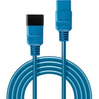 Lindy 30120 câble électrique Bleu 1 m Coupleur C19 Coupleur C20, Câble d'extension Bleu, 1 m, Coupleur C19, Coupleur C20, 250 V, 16 A