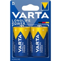 Varta -4920/2B Piles domestiques, Batterie Batterie à usage unique, D, Alcaline, 1,5 V, 2 pièce(s), Bleu, Or