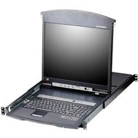 ATEN KL1516AM commutateur écran, clavier et souris Noir, Switch KVM 1280 x 1024 pixels, Ethernet/LAN, 24 W, 1U, Noir
