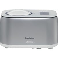 Ariete Machine à glace Gran Gelato 4en1, Sorbetière Blanc/Argent, Compresseur pour sorbetière, 1 L, 1 bols, Acier inoxydable, 60 min, Blanc