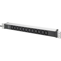 Digitus Barre d'alimentation 19" PDU avec profilé en aluminium, 12 prises C13 Noir/en aluminium