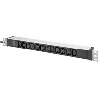 Digitus Barre d'alimentation 19" PDU avec profilé en aluminium, 12 prises C13, Multiprise Noir/en aluminium