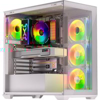 Krux boîtier midi tower Blanc | 2x USB-A | 1x USB-C | RGB | Verre Trempé