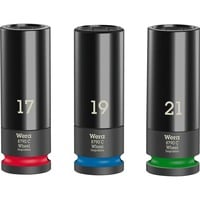 Wera Impacteur de roue C Set 1, Clés mixtes à cliquet En 3 parties, avec protection du bord