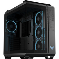 ASUS TUF GAMING GT502 Horizon TG ARGB Black Midi Tower Noir, boîtier pc Noir | 2x USB-A | 1x USB-C | RGB | Verre Trempé