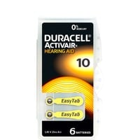 Duracell Piles auditives 10, Batterie Batterie à usage unique, Zinc-Air, 1,45 V, 6 pièce(s), 100 mAh, 4 année(s)