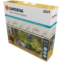 GARDENA Set Micro-Goutte-à-Goutte pour Terrasse (30 plantes), Goutteurs Noir/gris
