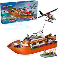 LEGO Bateau de sauvetage côtier de la garde côtière avec hélicoptère, Jouets de construction 