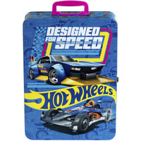 Theo Klein Coffret de collection de voitures Hot Wheels grand modèle, Valise Bleu/Rose