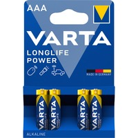 Varta -4903/4B Piles domestiques, Batterie Batterie à usage unique, AAA, Alcaline, 1,5 V, 4 pièce(s), Bleu, Argent
