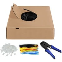 goobay Set de câbles réseau extérieur Cat.6, U/UTP Noir