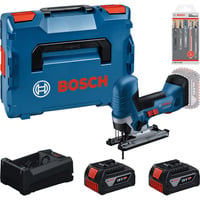 Bosch Cordless Jigsaw Set GST 18V-125 S + 2x GBA 5.0Ah + GAL + Jigsaw Blade Set (0615A500E5), Set d'outils processeur en boîte