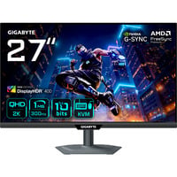 GIGABYTE M27Q3 27" Moniteur gaming Noir, 1x DisplayPort, 2x HDMI, 1x USB-C, 2x USB-A, 300 Hz, 68,6 cm (27 pouces), noir, QHD, SS-IPS, compatible G-Sync, KVM, 300 Hz